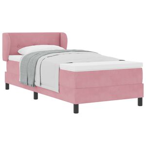 vidaXL Pat cu arcuri cu headboard Roz 80 x 200 cm Catifea