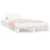 vidaXL Pat din paleți Single Small alb 75x190 cm lemn masiv pin