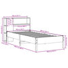 vidaXL Pat cu bibliotecă fără saltea, maro, 100x200 cm, lemn masiv pin