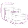 vidaXL Fotoliu canapea cu taburet, gri, 60 cm, piele ecologică