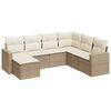 vidaXL Set canapele de grădină, 7 piese, cu perne, bej, poliratan