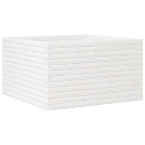 vidaXL Jardinieră de grădină, alb, 80x80x45,5 cm, lemn masiv de pin