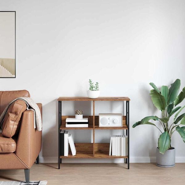 vidaXL Raft pentru cărți Lemn Vechi 82 x 32 x 79 cm Lemn compozit