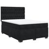 vidaXL Pat box spring cu saltea, negru, 140x200 cm, catifea