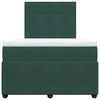 vidaXL Pat box spring cu saltea, verde &icirc;nchis, 120x200 cm, catifea