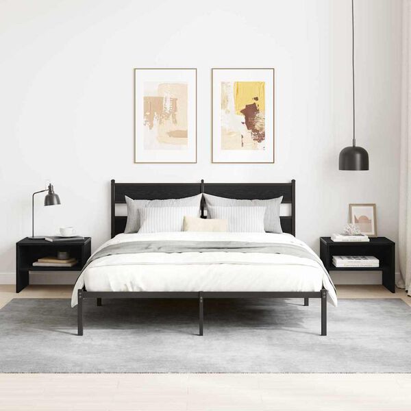 vidaXL Dulap de noapte Stejar negru 40 x 40 x 30 cm Lemn compozit