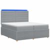 vidaXL Pat cu arcuri LED și saltea Gri deschis 200 x 200 cm Țesătură