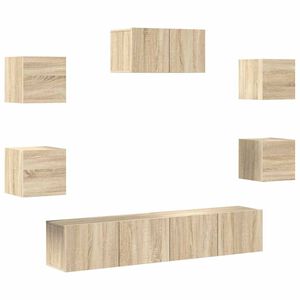 vidaXL Set dulapuri TV, 7 piese, stejar sonoma, lemn prelucrat