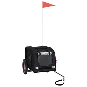 vidaXL Remorcă bicicletă animale companie, negru, textil oxford/fier