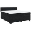 vidaXL Pat box spring cu saltea, negru, 180x200 cm, catifea