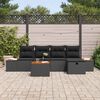 vidaXL Set de canapele pentru grădină cu pernă 6 pcs Negru Rattan poli