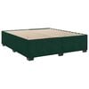 vidaXL Pat box spring cu saltea, verde &icirc;nchis, 200x200 cm, catifea