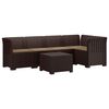 vidaXL Sofa de grădină cu 5 locuri cu perne aspect rattan PP Maro