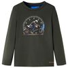 vidaXL Tricou cu m&acirc;neci lungi pentru copii, kaki, 128