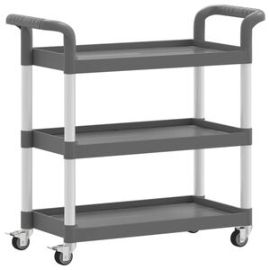 vidaXL Cărucior cu 3 niveluri, gri, 77x34x72 cm, aluminiu