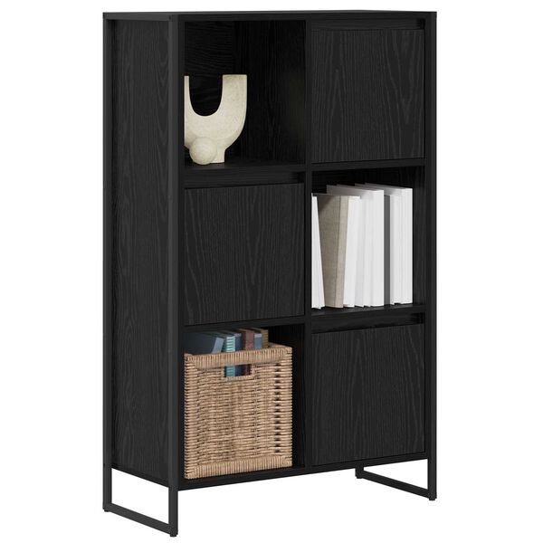 vidaXL Dulap pentru cărți Stejar Negru 68 x 30 x 108.5 cm