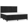 vidaXL Pat box spring cu saltea, negru, 200x200 cm, catifea