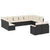 vidaXL Set canapele de grădină, 12 piese, cu perne, negru, poliratan