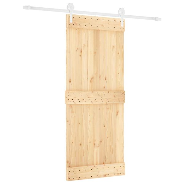 vidaXL Ușă glisantă cu set de feronerie 85x210 cm, lemn masiv de pin