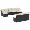 vidaXL Set canapele de grădină cu perne, 10 piese, negru, poliratan