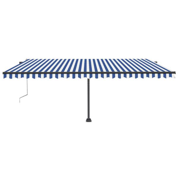 vidaXL Copertină autonomă retractabilă automat albastru&alb 500x300 cm