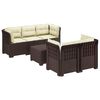 vidaXL Sofa de grădină cu 5 locuri cu perne aspect rattan PP Maro