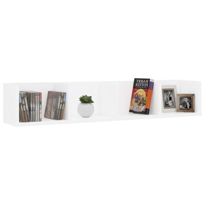 vidaXL Raft de perete pentru CD-uri, alb, 100 x 18 x 18 cm, PAL