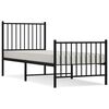 vidaXL Cadru pat metalic cu tăblii de cap/picioare, negru, 75x190 cm