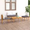 vidaXL Set mobilier de grădină cu perne, 4 piese, lemn masiv de acacia