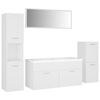 vidaXL Set mobilier de baie, alb, lemn prelucrat