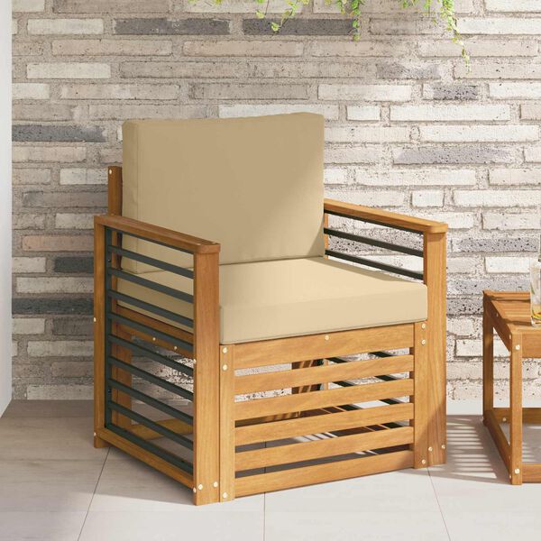 vidaXL Set de canapele de exterior Lemn de acacia solid și poliester