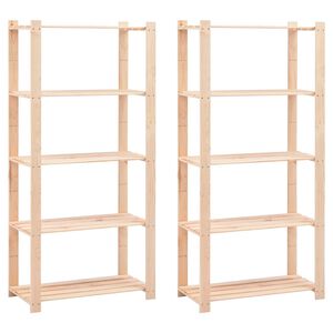vidaXL Polițe stocare 5 niveluri 2 buc. 80x38x170 cm pin masiv 250 kg