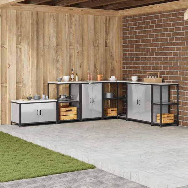 vidaXL Depozitare pentru bucătărie Argintiu 60 x 50 x 92 cm Oțel