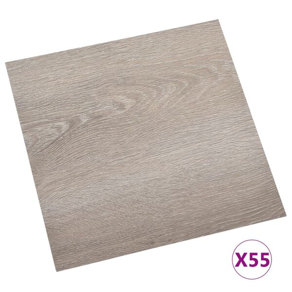 vidaXL Plăci de pardoseală autoadezive 55 buc. gri taupe PVC 5,11 m²