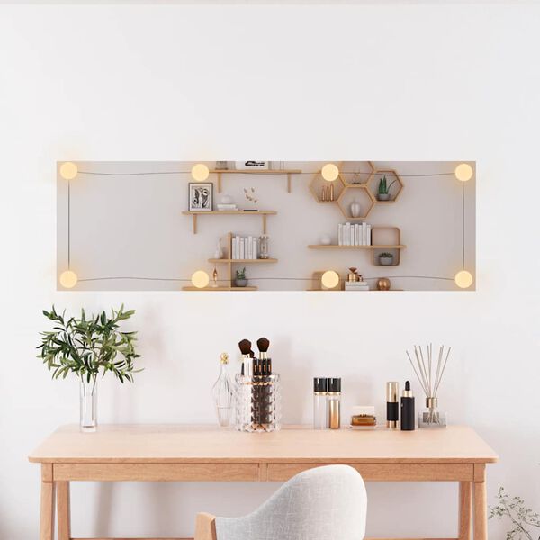 vidaXL Oglindă de perete cu lumini LED 30x100 cm sticlă dreptunghiular