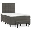 vidaXL Pat box spring cu saltea, gri &icirc;nchis, 120x200 cm, catifea