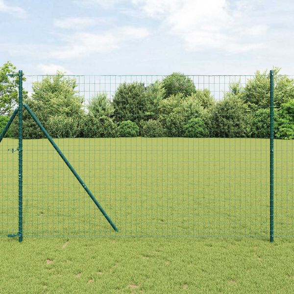vidaXL Gard cu St&acirc;lp Verde 1,6 x 10 m Oțel și PVC