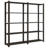 vidaXL Suport depozitare 5 niveluri negru 170x38x170 cm lemn masiv pin