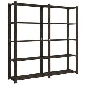 vidaXL Suport depozitare 5 niveluri negru 170x38x170 cm lemn masiv pin