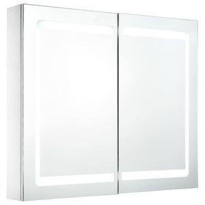vidaXL Dulap de baie cu oglindă și LED, 80 x 12,2 x 68 cm