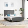 vidaXL Cadru de pat cu headboard Gri &icirc;nchis 140 x 190 cm țesătură