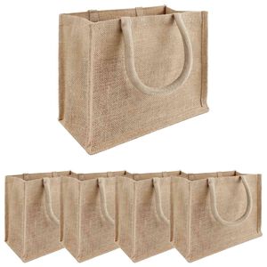 vidaXL Geantă de iută 5 natural 26 x 22 x 14 cm 100% iută Tossa