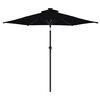 vidaXL Umbrelă soare de grădină stâlp din oțel/LED negru 225x225x212cm