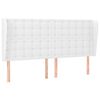 vidaXL Tăblie de pat cu aripioare, alb, 163x23x118/128 cm, piele eco