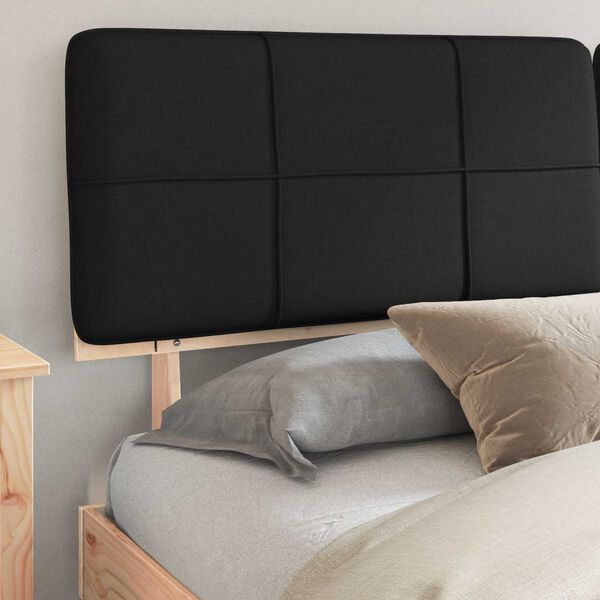 vidaXL Cadru de pat cu tăblie tapițată cu headboard Negru 200 x 200 cm