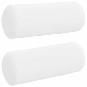 vidaXL Perne Bolster 2 pcs Alb &Oslash; 15 x 40 cm țesătură