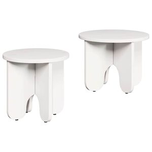 vidaXL Masă de cafea 2 buc. Alb 39.5 x 39.5 x 30 cm Lemn masiv de pin