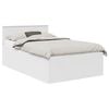 vidaXL Cadru de pat cu headboard Alb 135 x 190 cm Lemn prelucrat