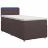 vidaXL Pat boxspring cu saltea Maro &icirc;nchis 90 x 190 cm Țesătură