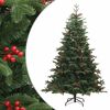 vidaXL Pom Crăciun artificial cu balamale, conuri, fructe roșii 210 cm